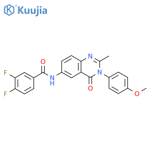 3,4-difluoro-N-3-(4-methoxyphenyl)-2-methyl-4-oxo-3,4-dihydroquinazolin-6-ylbenzamide structure