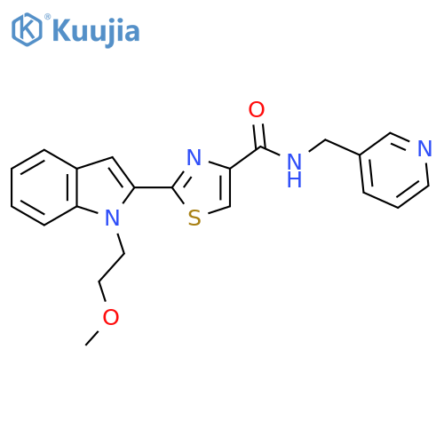 2-1-(2-methoxyethyl)-1H-indol-2-yl-N-(pyridin-3-yl)methyl-1,3-thiazole-4-carboxamide structure