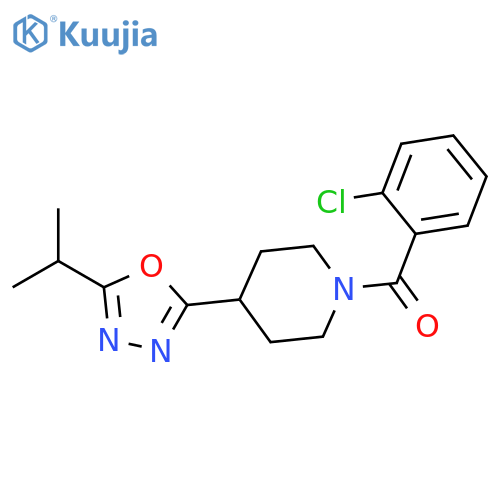 1-(2-chlorobenzoyl)-4-[5-(propan-2-yl)-1,3,4-oxadiazol-2-yl]piperidine structure