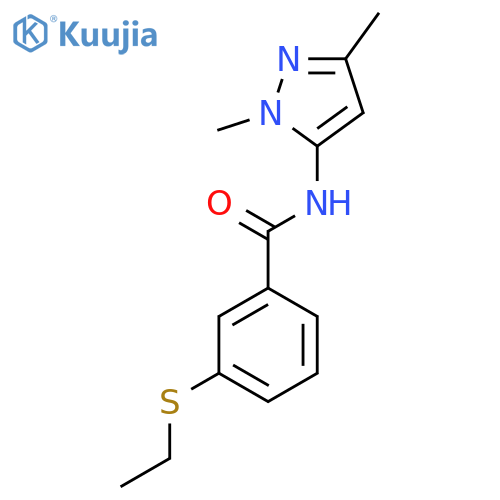 N-(1,3-dimethyl-1H-pyrazol-5-yl)-3-(ethylsulfanyl)benzamide structure
