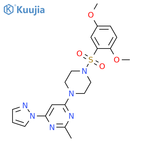 4-4-(2,5-dimethoxybenzenesulfonyl)piperazin-1-yl-2-methyl-6-(1H-pyrazol-1-yl)pyrimidine structure