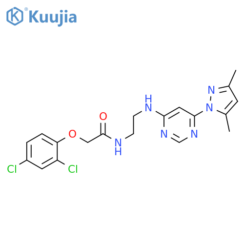 2-(2,4-dichlorophenoxy)-N-(2-{[6-(3,5-dimethyl-1H-pyrazol-1-yl)pyrimidin-4-yl]amino}ethyl)acetamide structure