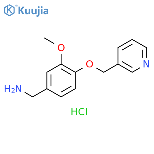 [3-methoxy-4-(pyridin-3-ylmethoxy)phenyl]methanamine hydrochloride structure