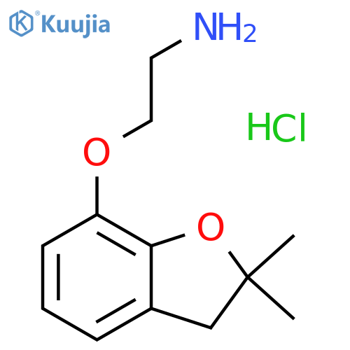 7-(2-aminoethoxy)-2,2-dimethyl-2,3-dihydro-1-benzofuran hydrochloride structure
