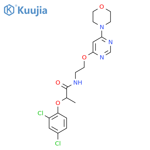 2-(2,4-dichlorophenoxy)-N-(2-{6-(morpholin-4-yl)pyrimidin-4-yloxy}ethyl)propanamide structure