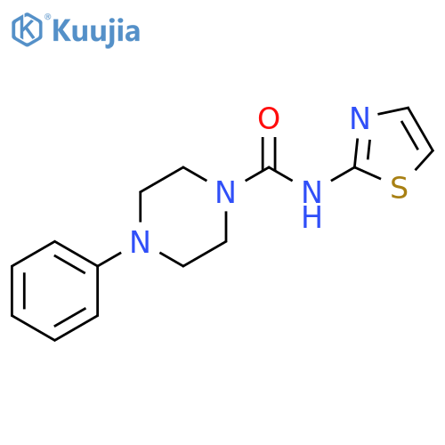 4-phenyl-N-(1,3-thiazol-2-yl)piperazine-1-carboxamide structure