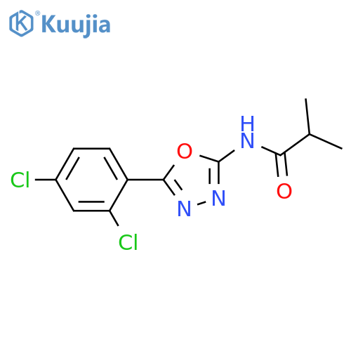 N-[5-(2,4-dichlorophenyl)-1,3,4-oxadiazol-2-yl]-2-methylpropanamide structure