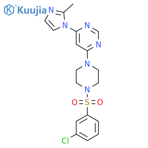 4-4-(3-chlorobenzenesulfonyl)piperazin-1-yl-6-(2-methyl-1H-imidazol-1-yl)pyrimidine structure