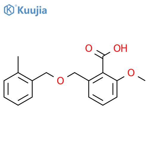 2-Methoxy-6-(2-methyl-benzyloxymethyl)-benzoic acid structure