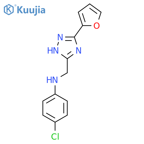 (4-Chloro-phenyl)-(5-furan-2-yl-1H-[1,2,4]triazol-3-ylmethyl)-amine structure