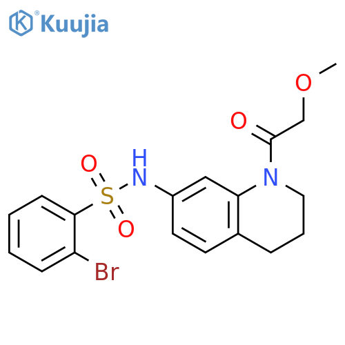2-bromo-N-[1-(2-methoxyacetyl)-1,2,3,4-tetrahydroquinolin-7-yl]benzene-1-sulfonamide structure