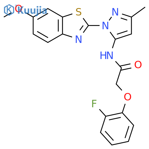 2-(2-fluorophenoxy)-N-1-(6-methoxy-1,3-benzothiazol-2-yl)-3-methyl-1H-pyrazol-5-ylacetamide structure