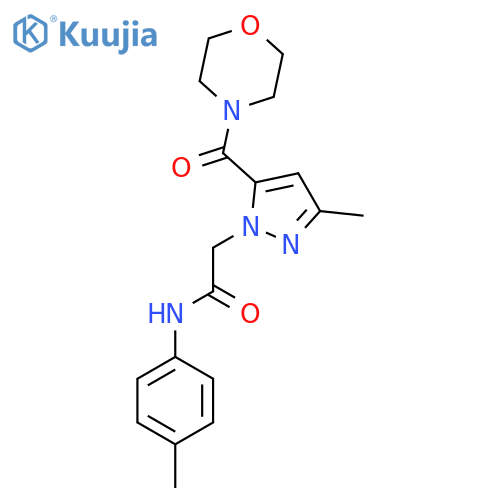 2-3-methyl-5-(morpholine-4-carbonyl)-1H-pyrazol-1-yl-N-(4-methylphenyl)acetamide structure