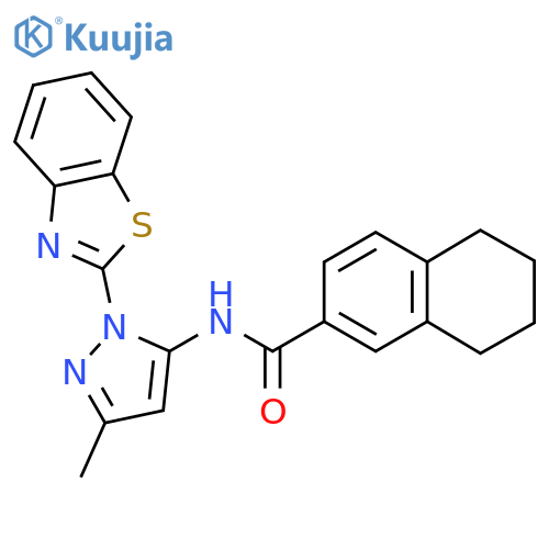 N-1-(1,3-benzothiazol-2-yl)-3-methyl-1H-pyrazol-5-yl-5,6,7,8-tetrahydronaphthalene-2-carboxamide structure