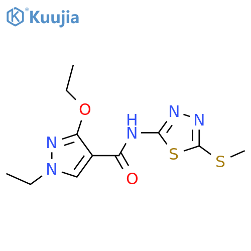 3-ethoxy-1-ethyl-N-[5-(methylsulfanyl)-1,3,4-thiadiazol-2-yl]-1H-pyrazole-4-carboxamide structure