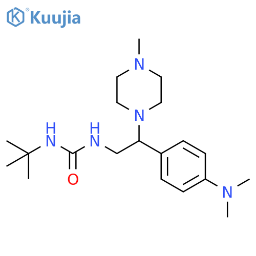 3-tert-butyl-1-{2-[4-(dimethylamino)phenyl]-2-(4-methylpiperazin-1-yl)ethyl}urea structure