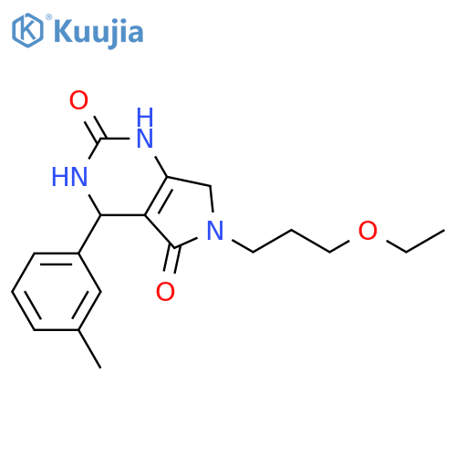 6-(3-ethoxypropyl)-4-(3-methylphenyl)-1H,2H,3H,4H,5H,6H,7H-pyrrolo[3,4-d]pyrimidine-2,5-dione structure