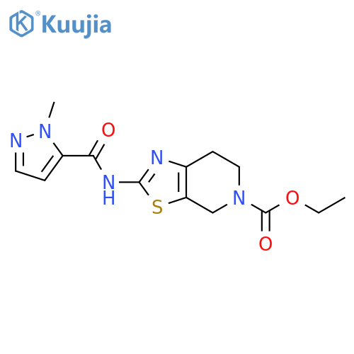 ethyl 2-(1-methyl-1H-pyrazole-5-amido)-4H,5H,6H,7H-[1,3]thiazolo[5,4-c]pyridine-5-carboxylate structure