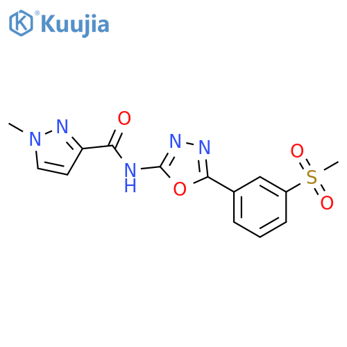 N-[5-(3-methanesulfonylphenyl)-1,3,4-oxadiazol-2-yl]-1-methyl-1H-pyrazole-3-carboxamide structure