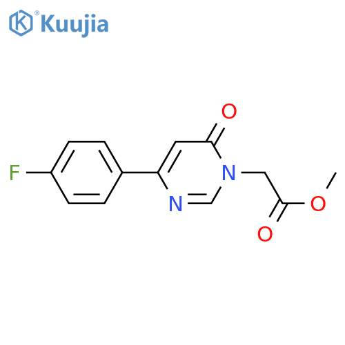 methyl 2-[4-(4-fluorophenyl)-6-oxo-1,6-dihydropyrimidin-1-yl]acetate structure