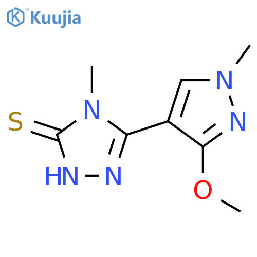5-(3-Methoxy-1-methyl-1H-pyrazol-4-yl)-4-methyl-4H-1,2,4-triazole-3-thiol structure