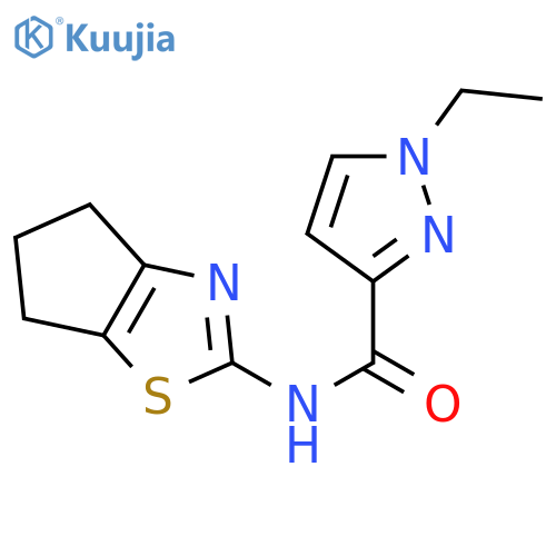 N-{4H,5H,6H-cyclopentad1,3thiazol-2-yl}-1-ethyl-1H-pyrazole-3-carboxamide structure