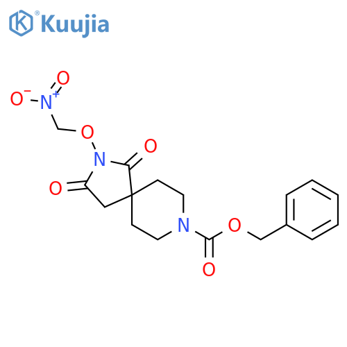 2,8-Diazaspiro[4.5]decane-8-carboxylic acid, 2-(nitromethoxy)-1,3-dioxo-, phenylmethyl ester structure