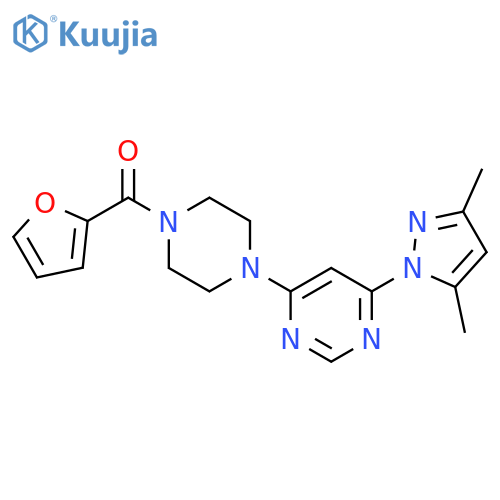 4-(3,5-dimethyl-1H-pyrazol-1-yl)-6-4-(furan-2-carbonyl)piperazin-1-ylpyrimidine structure