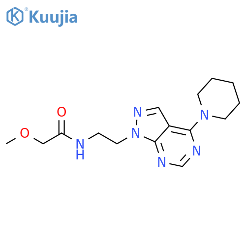 2-Methoxy-N-[2-[4-(1-piperidinyl)-1H-pyrazolo[3,4-d]pyrimidin-1-yl]ethyl]acetamide structure