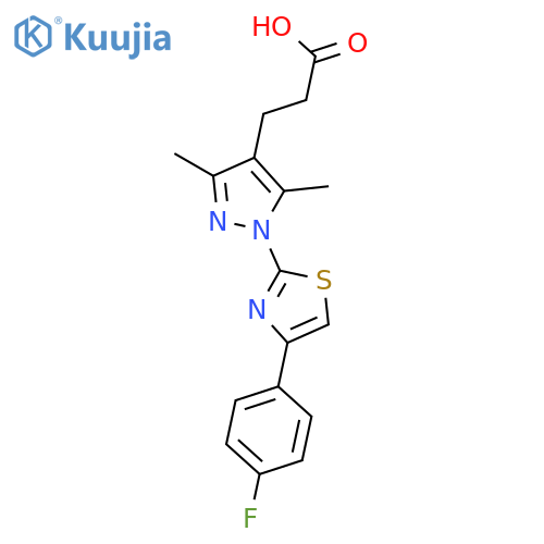 1-4-(4-Fluorophenyl)-2-thiazolyl-3,5-dimethyl-1H-pyrazole-4-propanoic Acid structure