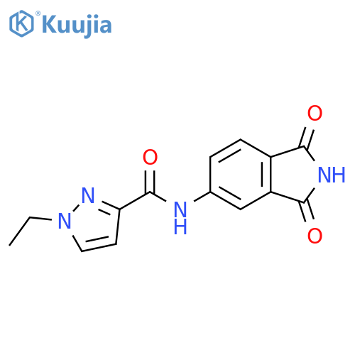 N-(1,3-dioxo-2,3-dihydro-1H-isoindol-5-yl)-1-ethyl-1H-pyrazole-3-carboxamide structure