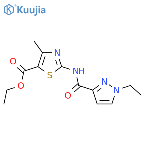 ethyl 2-(1-ethyl-1H-pyrazole-3-amido)-4-methyl-1,3-thiazole-5-carboxylate structure