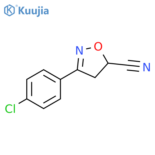 3-(4-Chloro-phenyl)-4,5-dihydro-isoxazole-5-carbonitrile structure