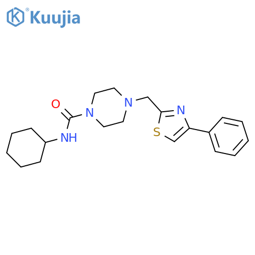 N-cyclohexyl-4-(4-phenyl-1,3-thiazol-2-yl)methylpiperazine-1-carboxamide structure