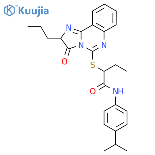 2-({3-oxo-2-propyl-2H,3H-imidazo[1,2-c]quinazolin-5-yl}sulfanyl)-N-[4-(propan-2-yl)phenyl]butanamide structure