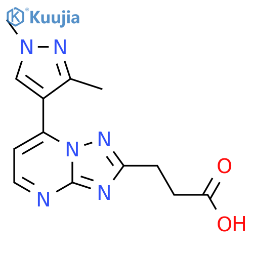 3-[7-(1,3-Dimethyl-1H-pyrazol-4-yl)[1,2,4]triazolo[1,5-a]pyrimidin-2-yl]propanoic acid structure