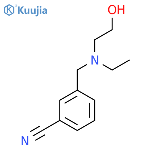 3-{[Ethyl-(2-hydroxy-ethyl)-amino]-methyl}-benzonitrile structure
