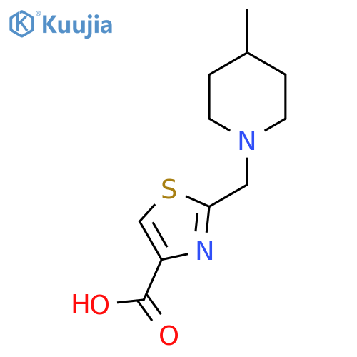 2-[(4-Methylpiperidin-1-yl)methyl]-1,3-thiazole-4-carboxylic acid structure