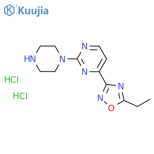 4-(5-ethyl-1,2,4-oxadiazol-3-yl)-2-(piperazin-1-yl)pyrimidine dihydrochloride structure