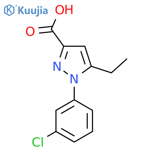 1-(3-chlorophenyl)-5-ethyl-1H-pyrazole-3-carboxylic acid structure