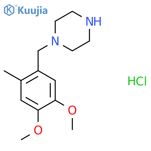 1-[(4,5-dimethoxy-2-methyl-phenyl)methyl]piperazine;hydrochloride structure
