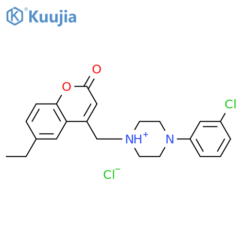 4-{[4-(3-chlorophenyl)piperazin-1-yl]methyl}-6-ethyl-2H-chromen-2-one hydrochloride structure