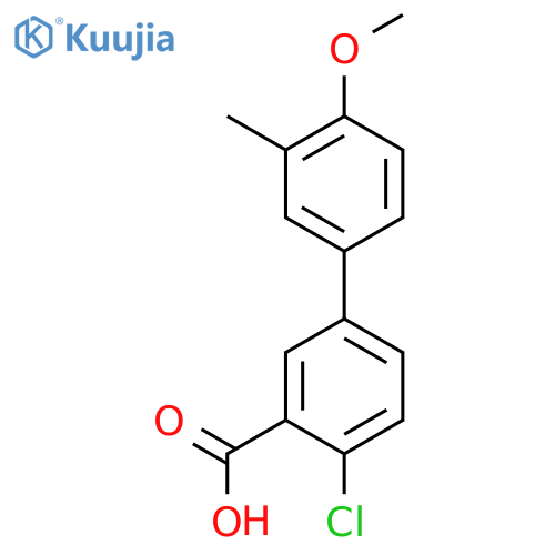 2-Chloro-5-(4-methoxy-3-methylphenyl)benzoic acid structure