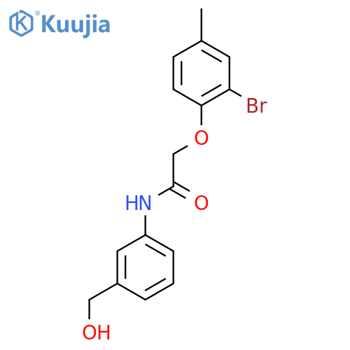 2-(2-bromo-4-methylphenoxy)-N-[3-(hydroxymethyl)phenyl]acetamide structure