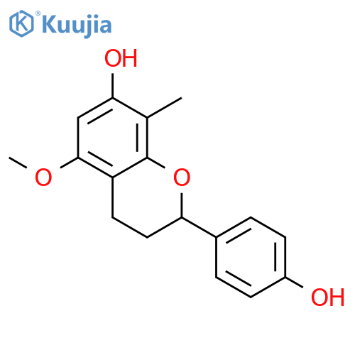 (2R)-7,4'-dihydroxy-5-methoxy-8-methylflavan structure