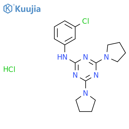 N-(3-chlorophenyl)-4,6-bis(pyrrolidin-1-yl)-1,3,5-triazin-2-amine hydrochloride structure