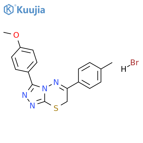 3-(4-methoxyphenyl)-6-(4-methylphenyl)-7H-[1,2,4]triazolo[3,4-b][1,3,4]thiadiazine hydrobromide structure