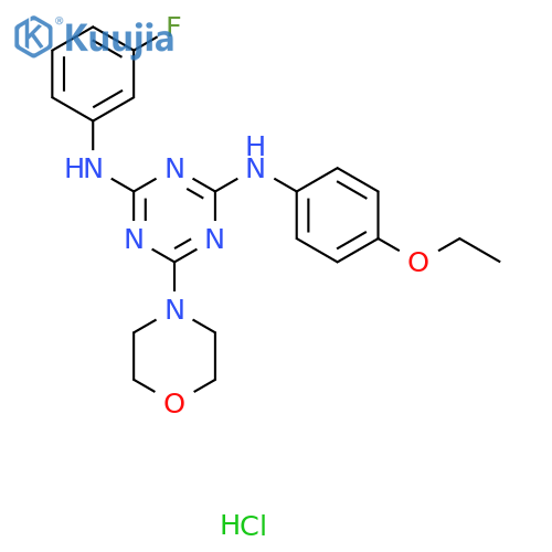 N2-(4-ethoxyphenyl)-N4-(3-fluorophenyl)-6-(morpholin-4-yl)-1,3,5-triazine-2,4-diamine hydrochloride structure