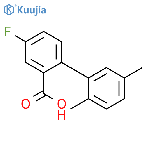 2-(2,5-Dimethylphenyl)-5-fluorobenzoic acid structure