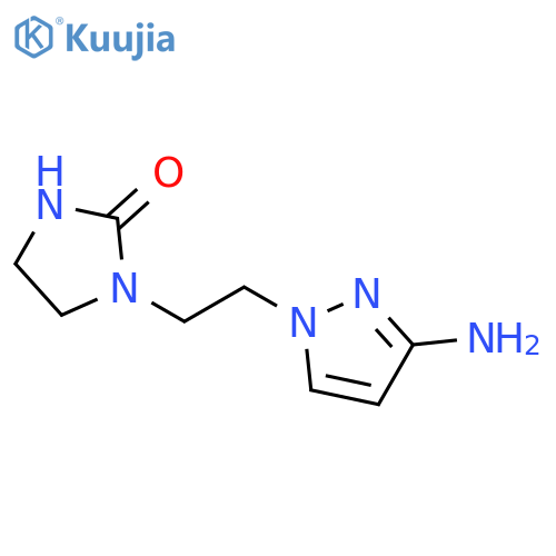 1-2-(3-Amino-1H-pyrazol-1-yl)ethylimidazolidin-2-one structure